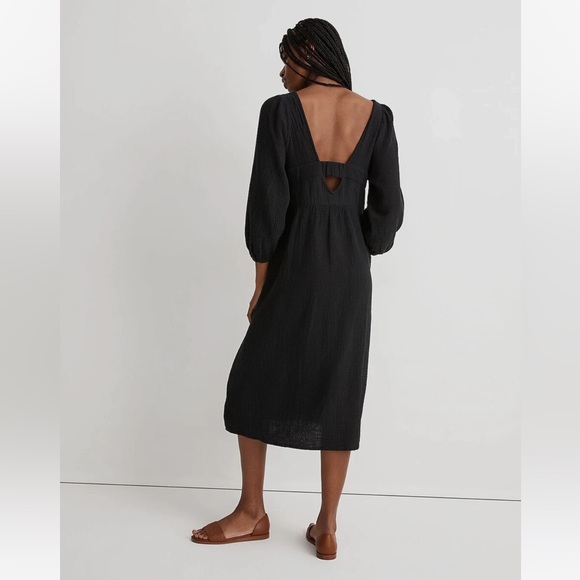NEW • Madewell • Women’s Lightspun V-Neck Midi Dress black XX- small - Picture 3 of 5